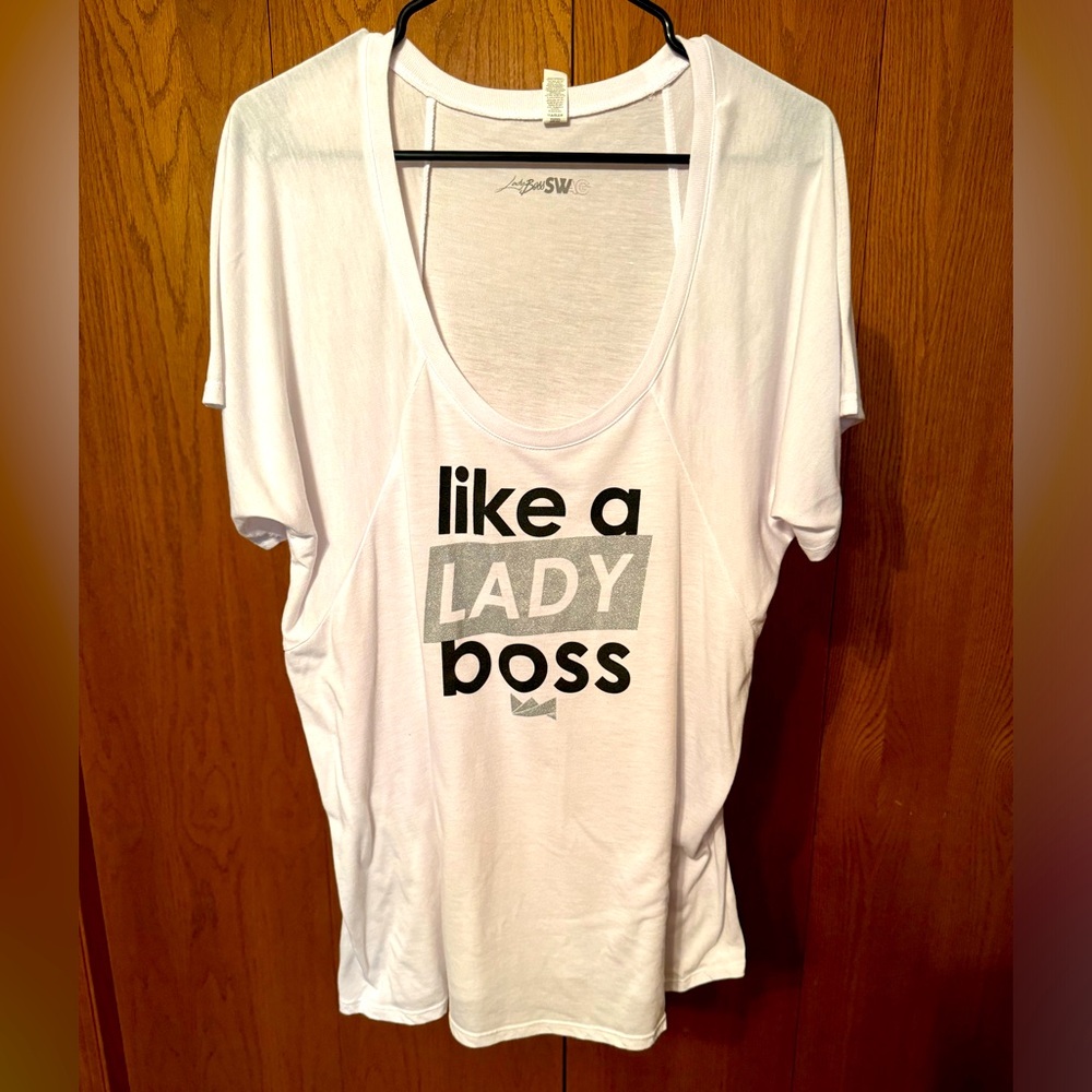Lady Boss White XXL Graphic Tee